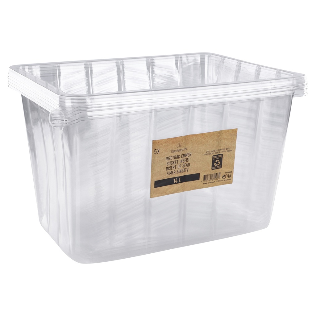 Copenhagen Pro Insert De Seau 14l Transparent 5 pièces