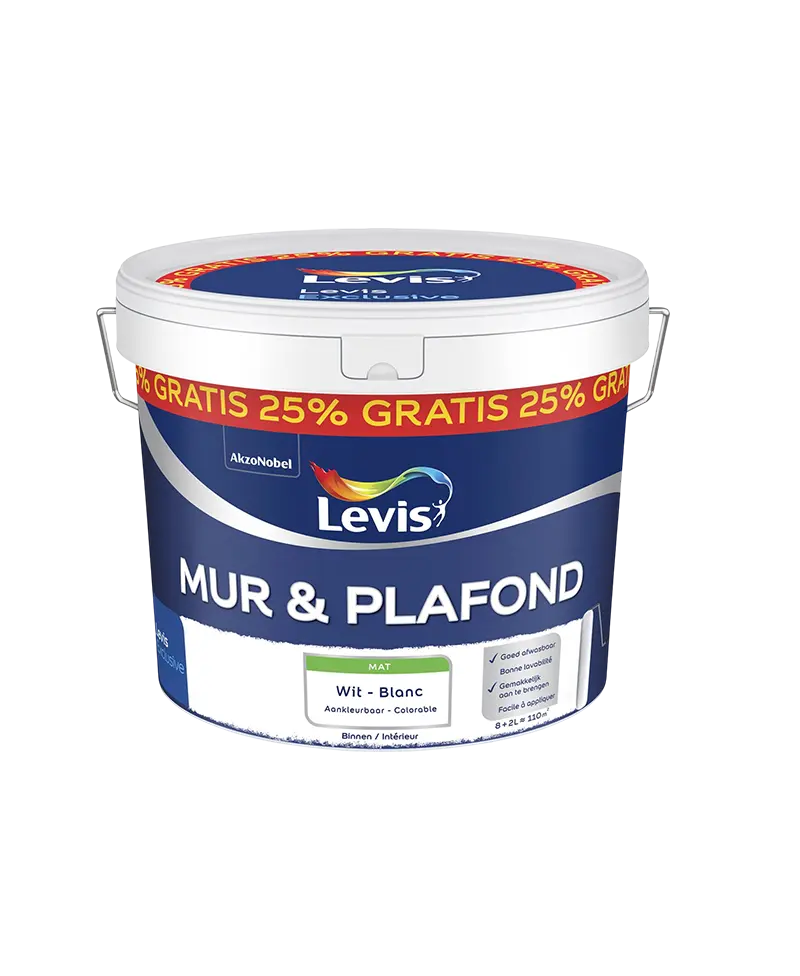 Levis Mur & Plafond Blanc MAT 10 L