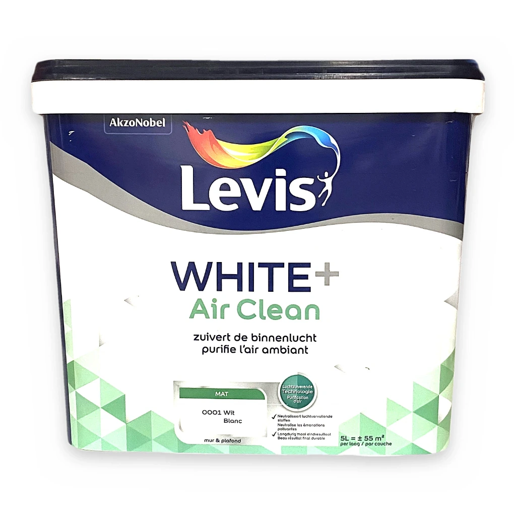 Levis White+ Air Clean Mat Blanc – Peinture purifiante 5 L