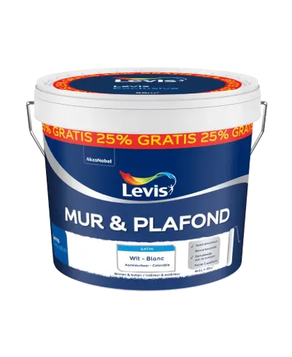 [LEVISMPBS10] Levis Mur & Plafond Blanc Satin 10 L